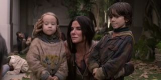 Malorie (Sandra Bullock) finally brings her kids to safety in Bird Box