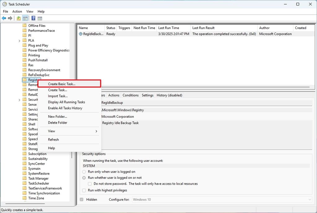 Create new basic task