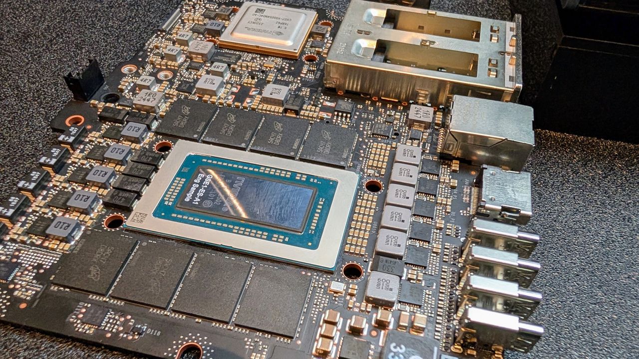 Close up of Gigabyte AI Top Atom motherboard at Computex 2025