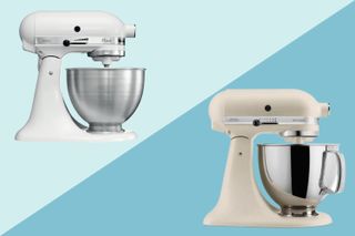 A collage of the KitchenAid Classic Stand Mixer and Artisan Stand Mixer