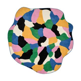 abstract shape rug with colourful pattern