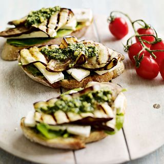 Chargrilled Aubergine Sandwich with Feta