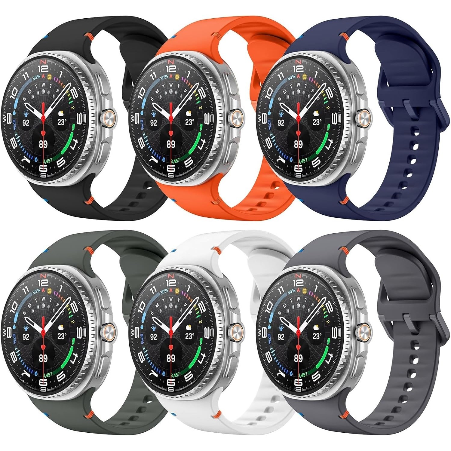 Astorgos 6 Pack Sport Bands for Samsung Galaxy Watch 8 / Galaxy Watch 8 Classic