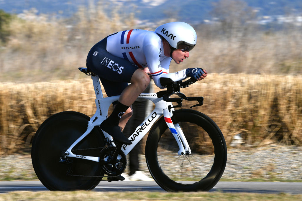 BERRELTANG FRANCE FEBRUARY 10 Ethan Hayter of United Kingdom and Team INEOS Grenadiers sprints during the 6th Tour De La Provence 2022 Prologue a 71km Individual Time Trial stage from Berreltang to Berreltang TDLP22 ITT on February 10 2022 in Berreltang France Photo by Luc ClaessenGetty Images