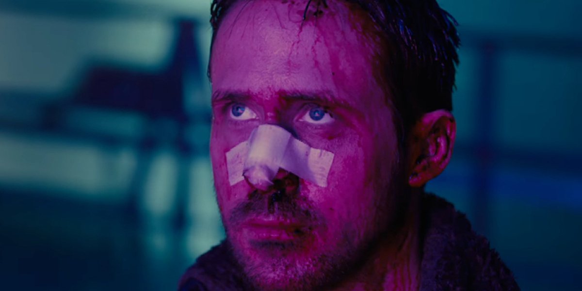 Blade Runner 2049 Ryan Gosling with a broken, bloodied face