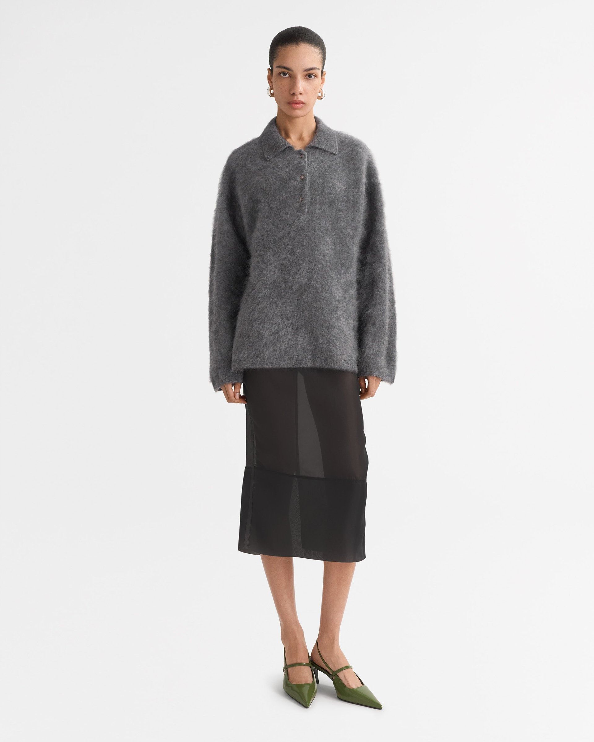 Soft Goat, Brushed Polo Sweater