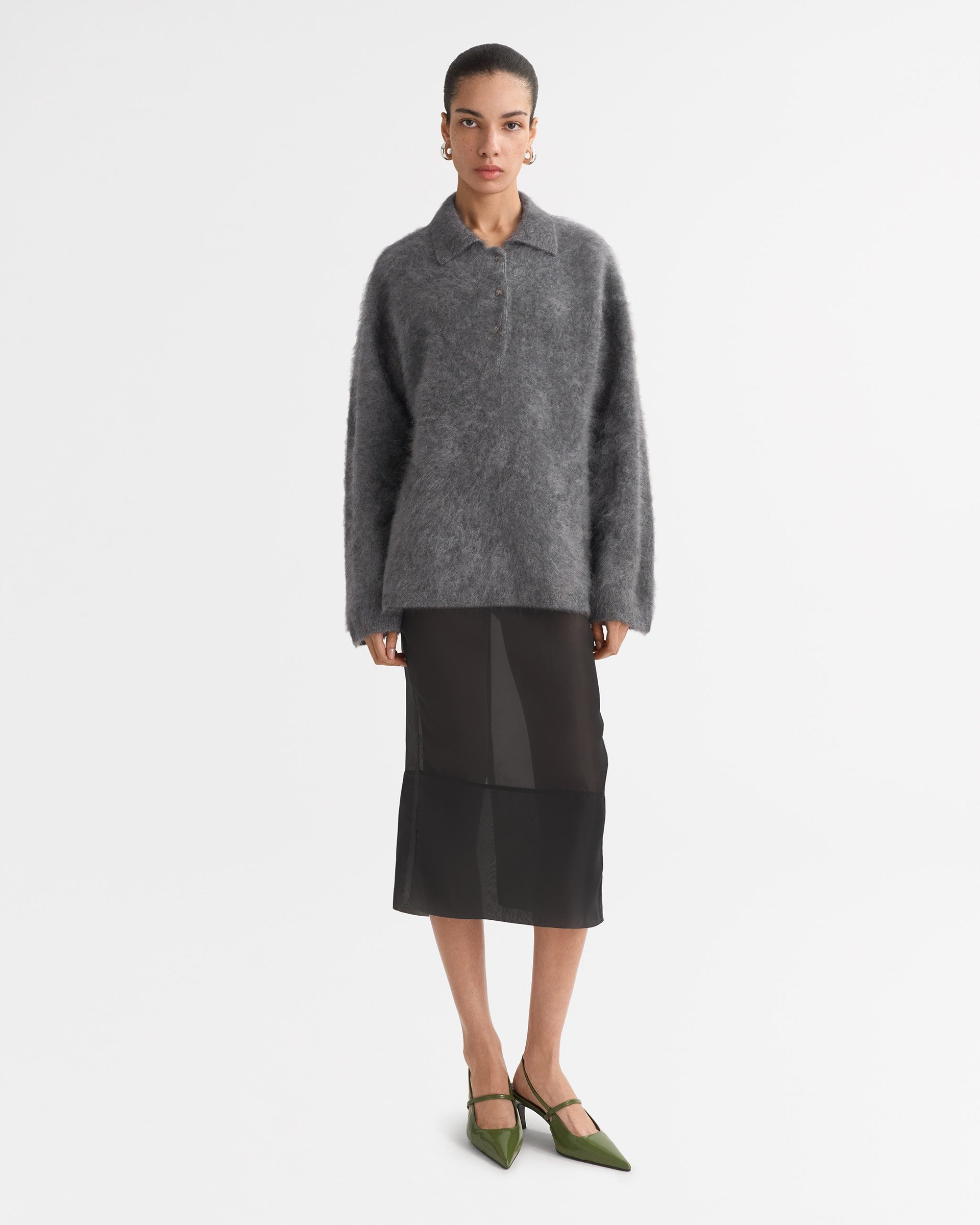 Soft Goat, Brushed Polo Sweater