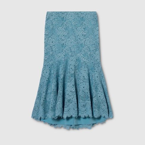 Gg Flower Stretch Lace Skirt
