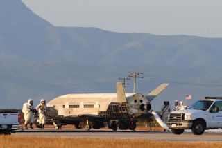 X-37B space plane after landing on June 16, 2012