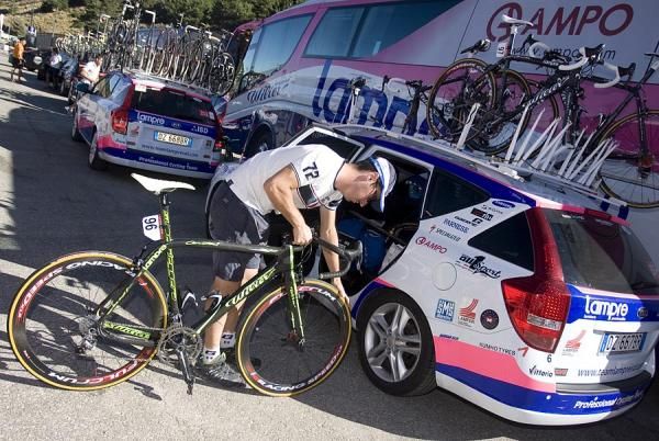 Alessandro Petacchi's bike gets some love.