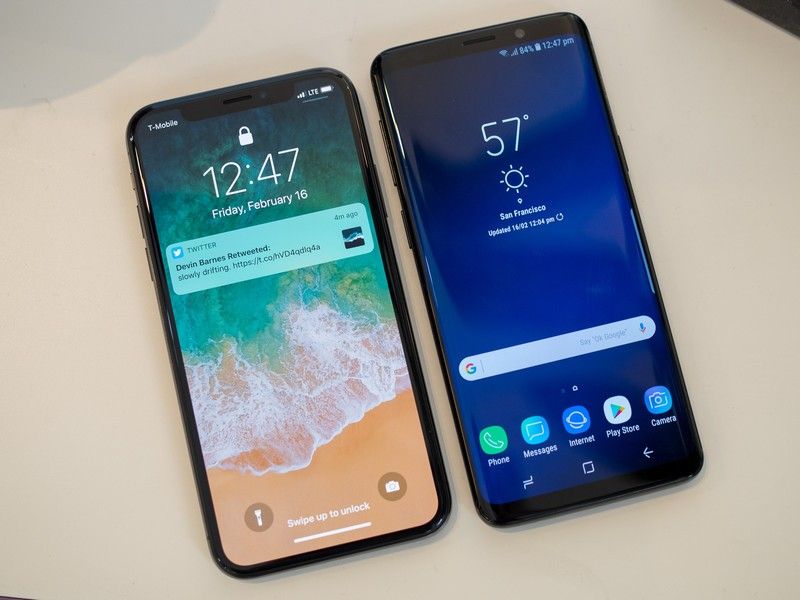 Samsung Galaxy S9 and iPhone X