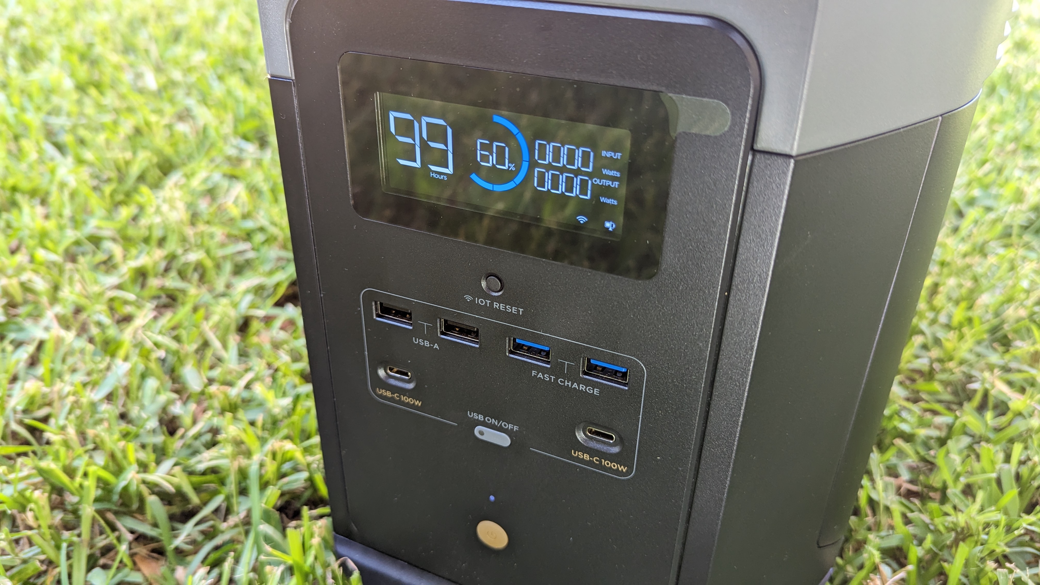The display and ports on the front of the EcoFlow Delta Max