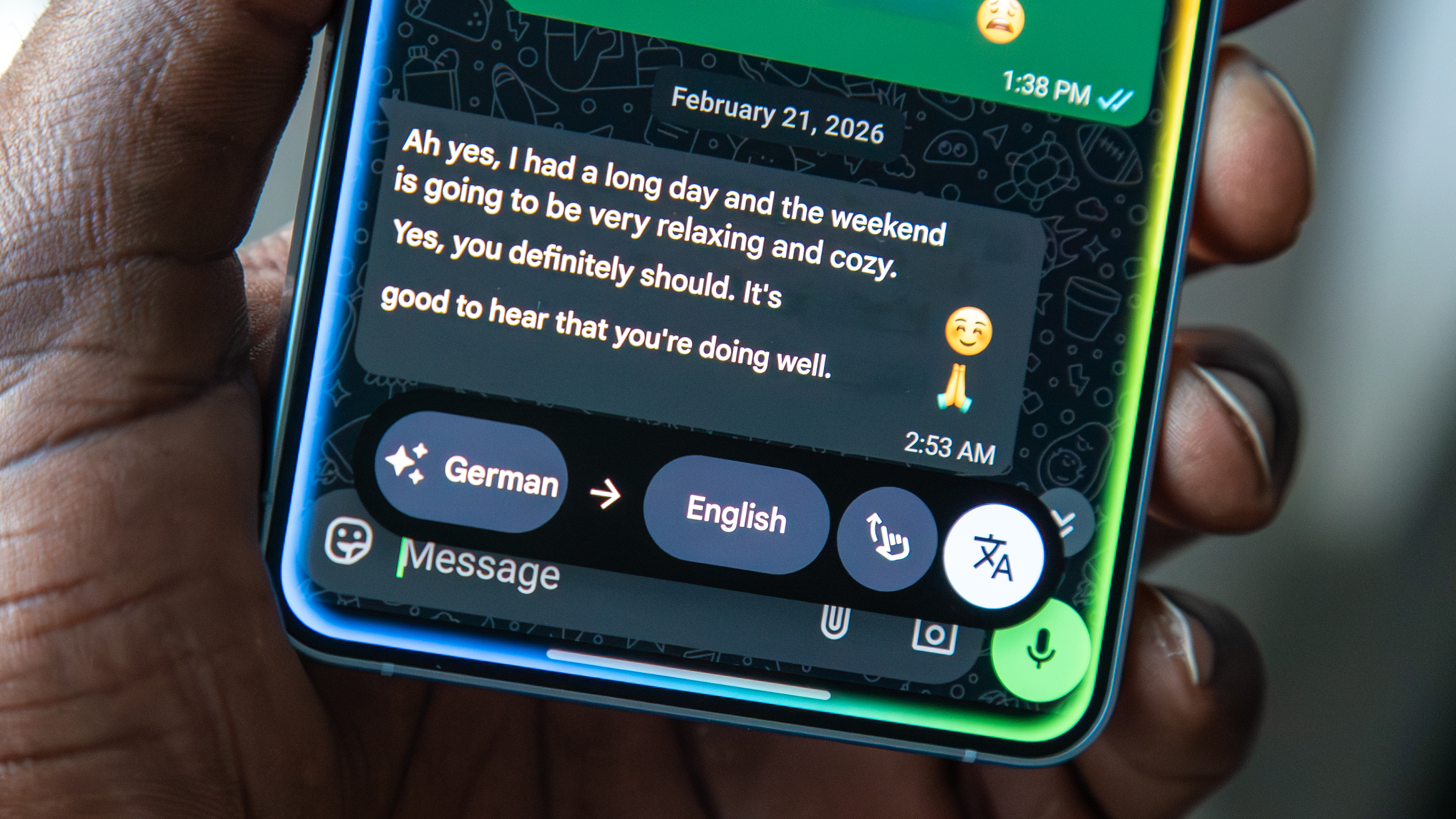 Circle to Search translating German to English