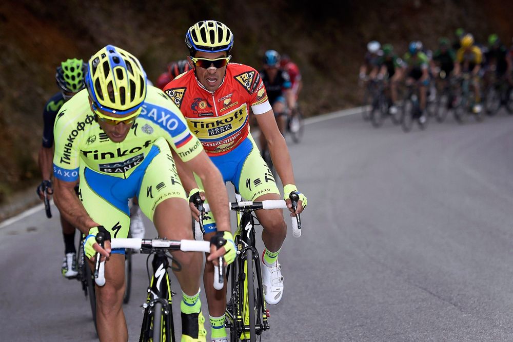 Alberto Contador heads for the win on stage 3 in Andalucia