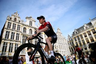 Geraint Thomas (Team Ineos) rides to the Tour de France presentation in Brussels