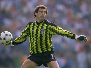 Peter Shilton of England in action at Euro 1988