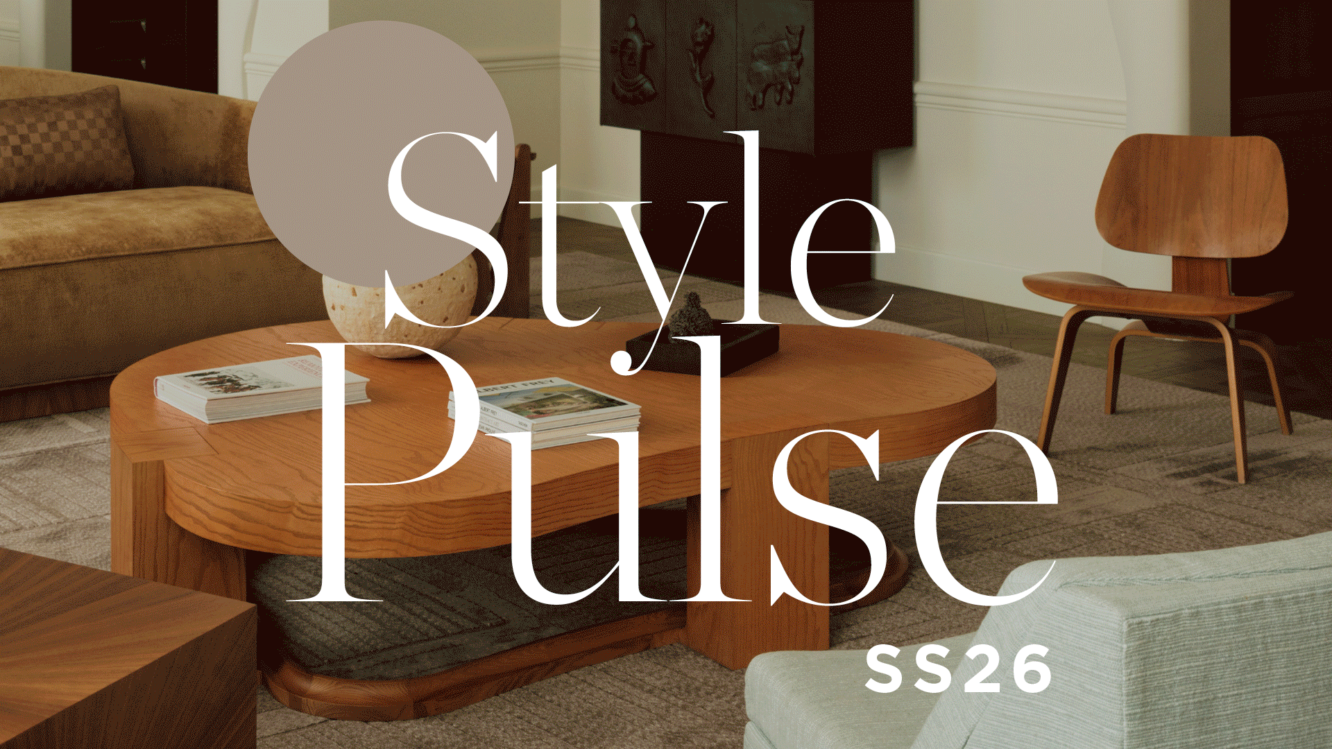 a revolving gif of interiors images with the style pulse logo