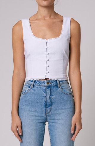 Paloma Lace Trim Crop Top