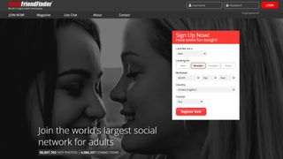 The Adult FriendFinder homepage