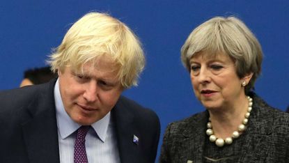 Boris Johnson and Theresa May at this year's Nato summit