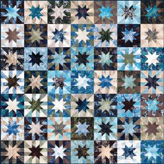 Based on the Astronomical Quilt Block Challenge and the star she sewed while in space, former astronaut Karen Nyberg's Challenge Star quilt incorporates her Earth Views.