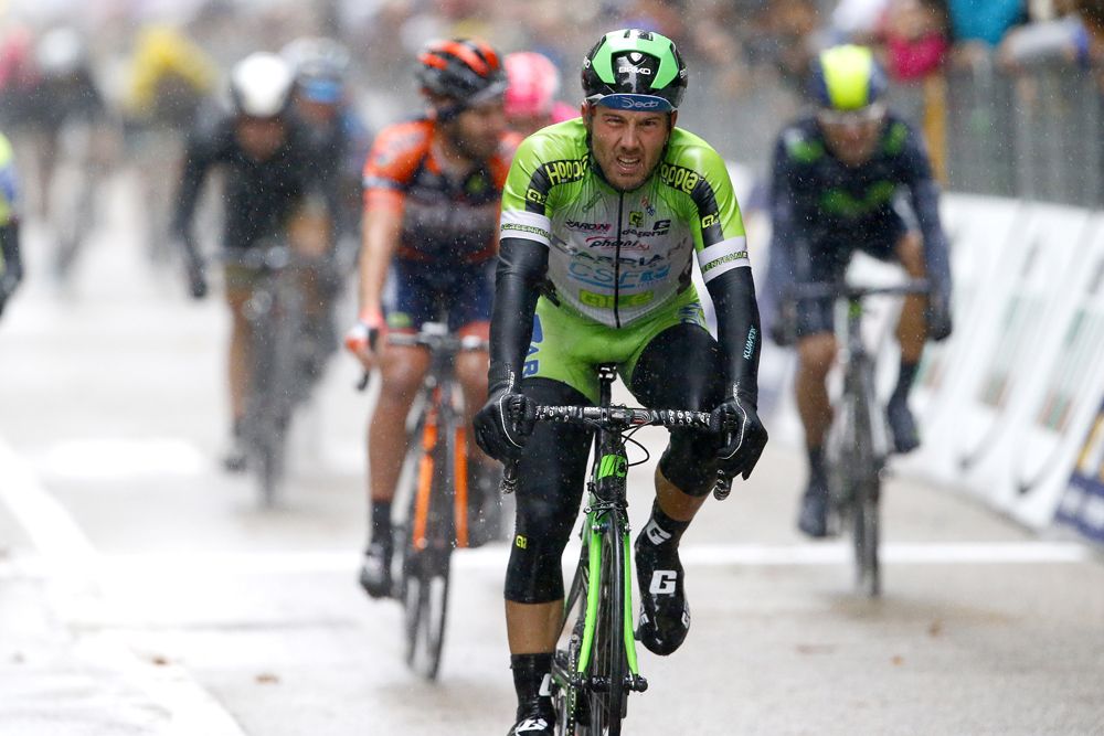 Sonny Colbrelli crosses the line for third