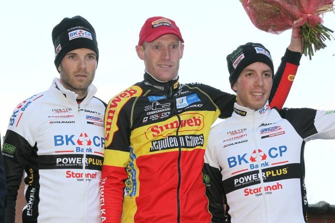 2013 Kermiscross podium (L-R): Niels Albert, Klaas Vantornout and Philipp Walsleben