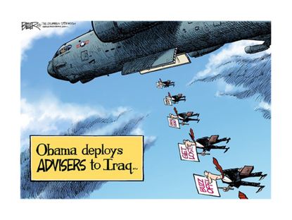 Political cartoon Obama Iraq