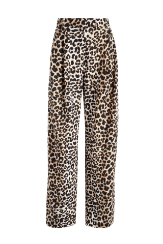 Topshop Animal Print Pleat Front Linen Blend Pants (Were $85) 