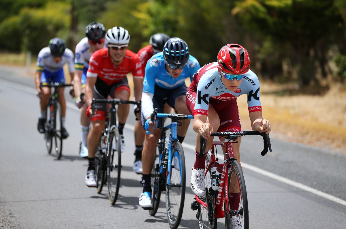 Mads W&uuml;rtz Schmidt (Katusha-Alpecin) in the breakaway