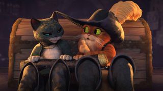 (L-R) Kitty Softpaws and Puss in "Puss in Boots: The Last Wish"