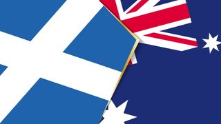 Flags of Scotland and Australia