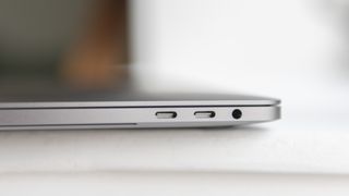 Close up of the ports on the right-hand side of the Apple MacBook Pro 13in (2018)
