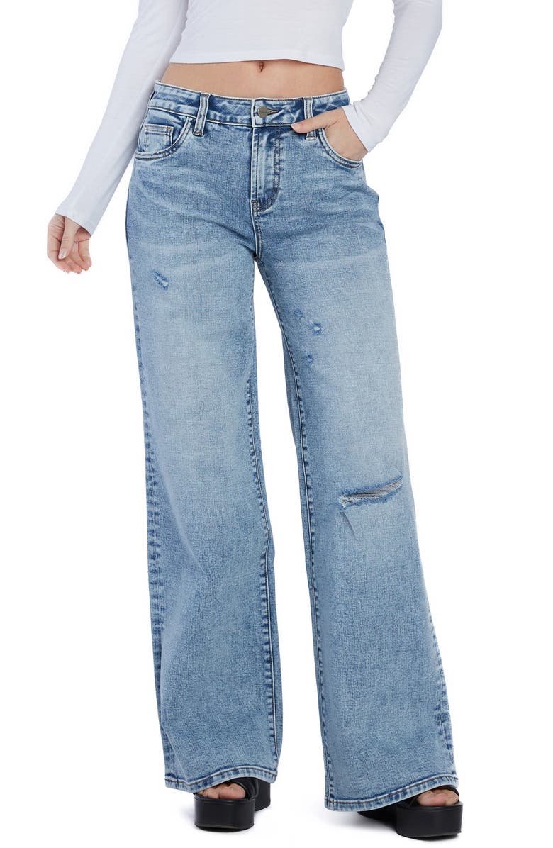 Torn Ripped Mighty Wide Leg Jeans