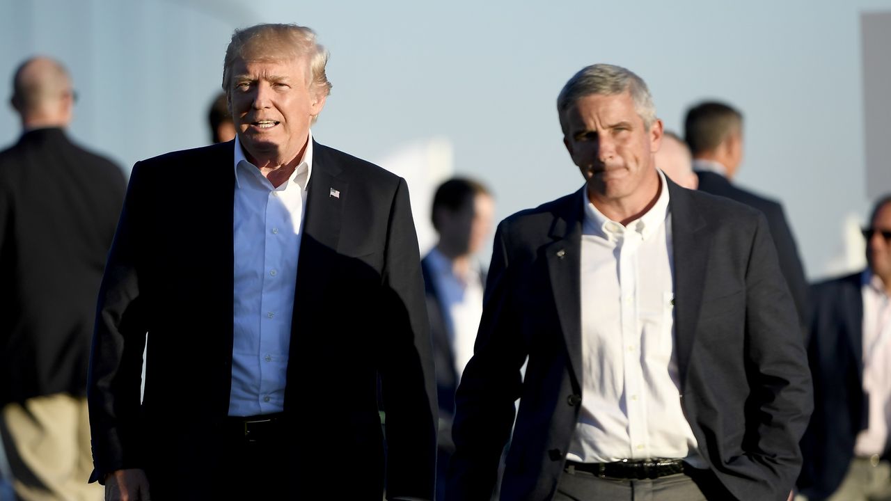 US President Donald Trump and PGA Tour commissioner Jay Monahan