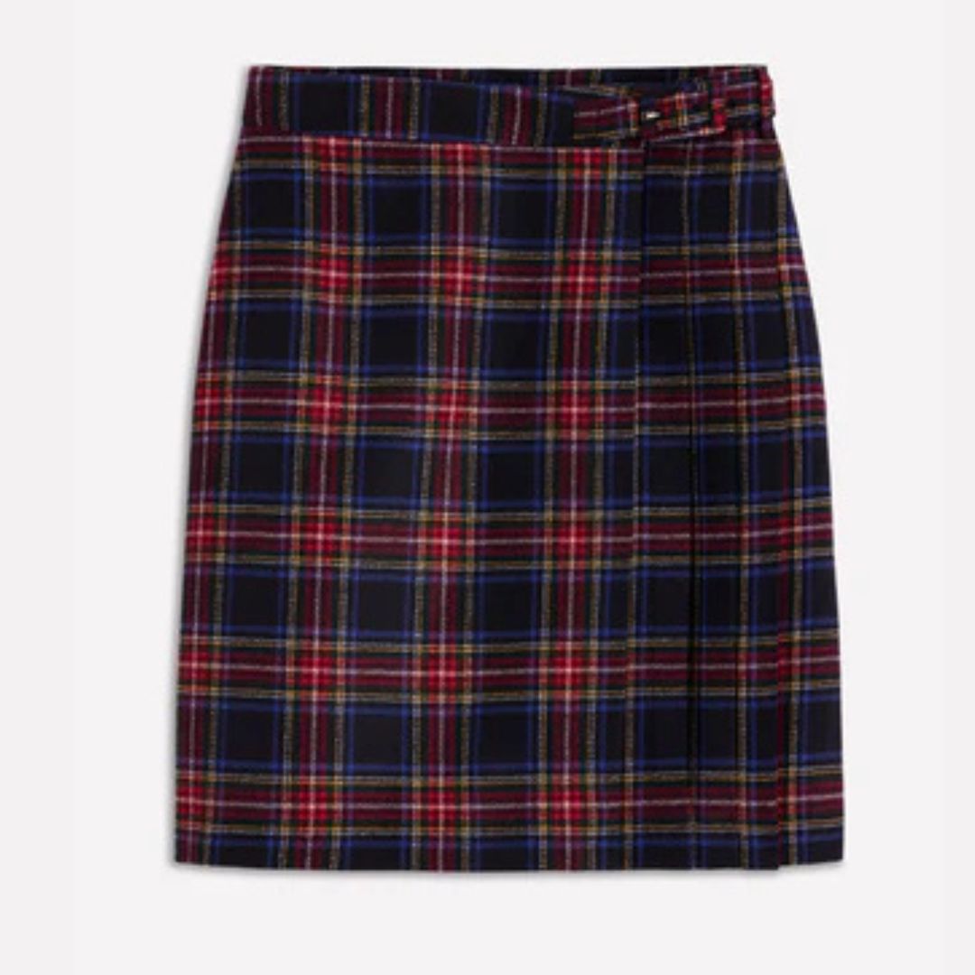 Boden Helen Checked Wool Kilt Skirt