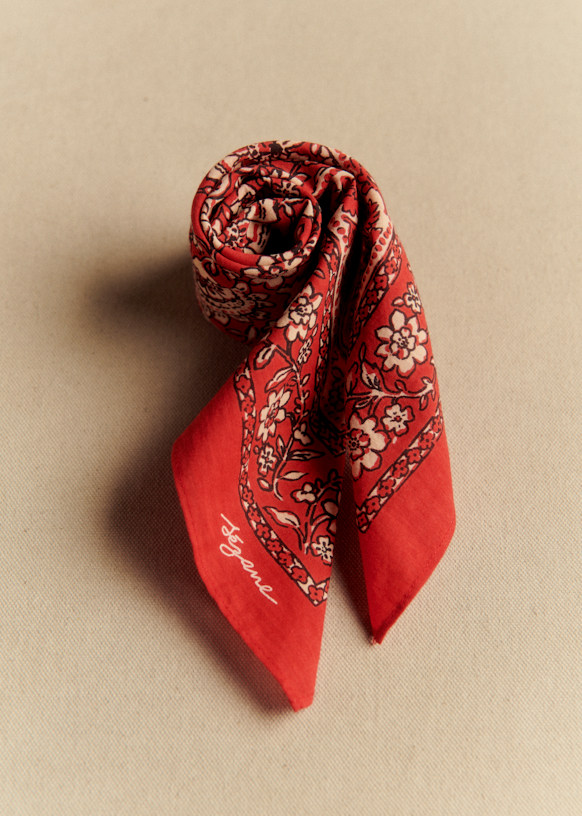 Gaston Scarf - Sara Red - Organic Cotton - Organic Textile - S&amp;eacute;zane