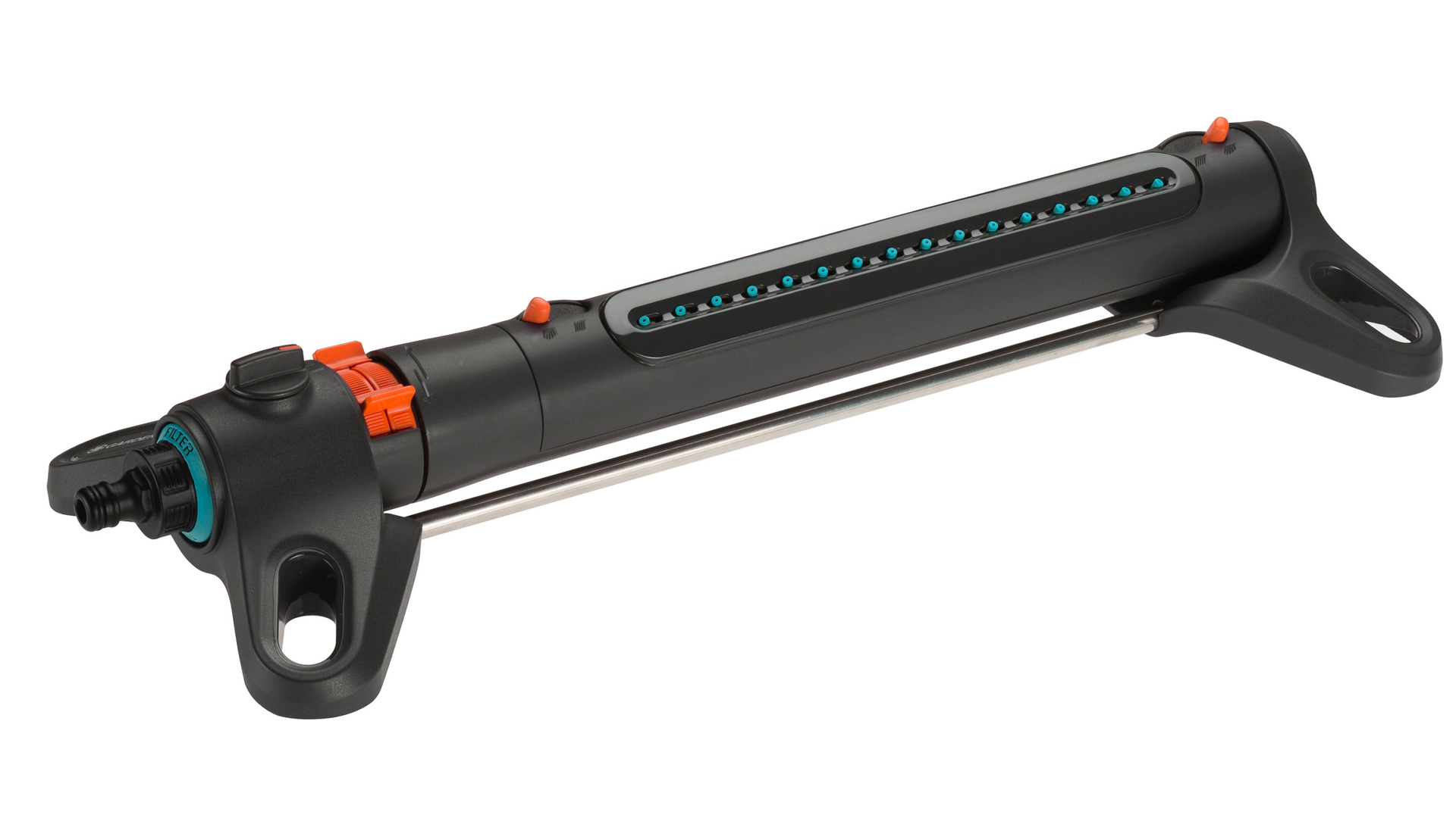 Gardena Oscillating Sprinkler AquaZoom M in black on white background