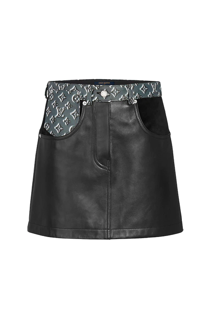 Louis Vuitton Monogram Shadow Leather Skirt