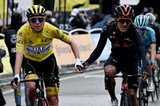 Tadej Pogacar and Richard Carapaz on stage 16 of the 2021 Tour de France