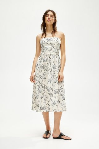 Cotton Floral Bandeau Dress