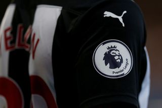 General view of the Premier League logo during the Premier League match between Chelsea FC and Newcastle United at Stamford Bridge on October 19, 2019 in London, United Kingdom.