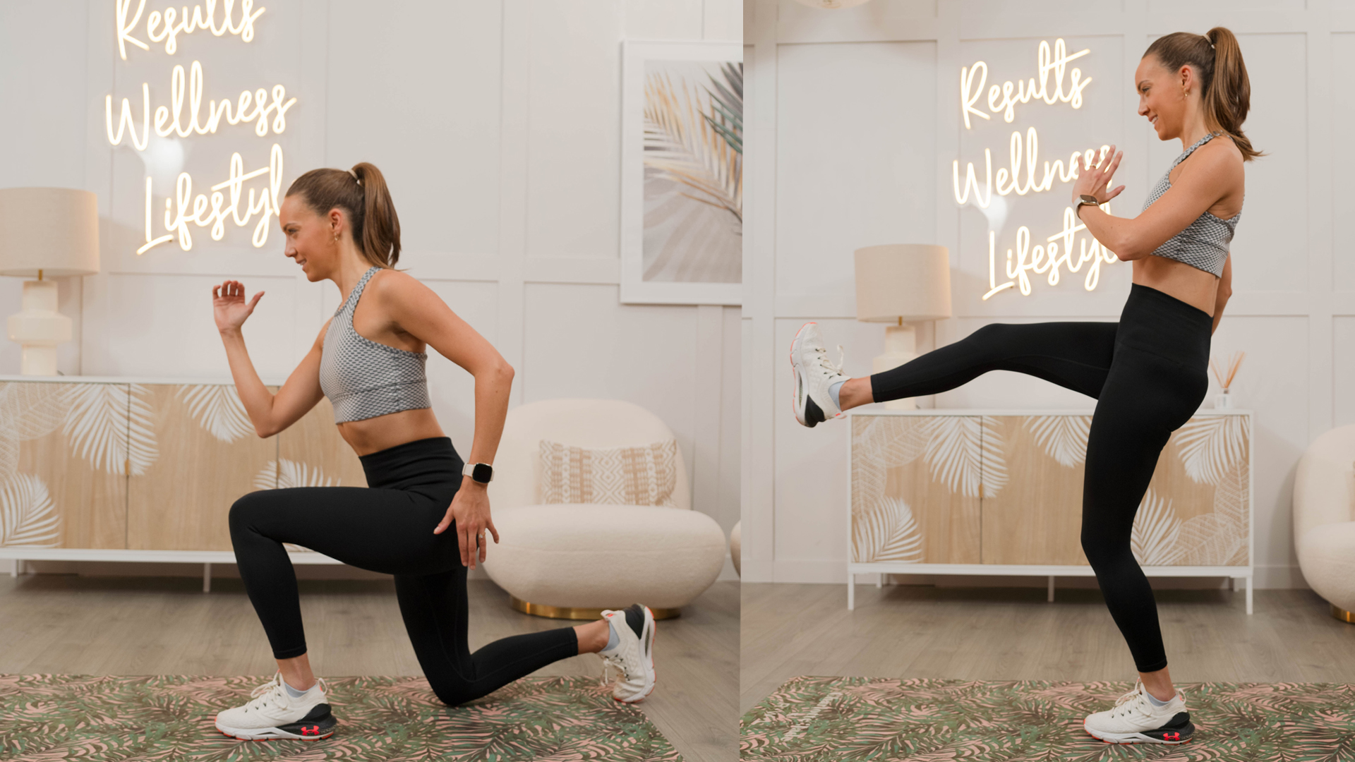 Jenny Francis-Townson performing the reverse lunge kick exercise