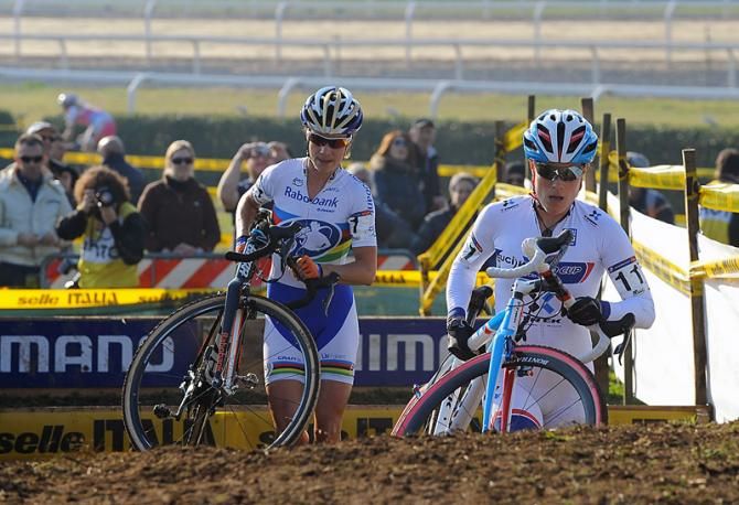Marianne Vos (Rabobank Liv/Giant) and Katie Compton (Trek Cyclocross Collective) quickly separated themselves from the rest of the field.