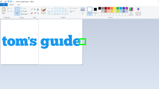 How to edit images in Microsoft Paint - a screenshot of the white borders of an image being dragged in Microsoft Paint