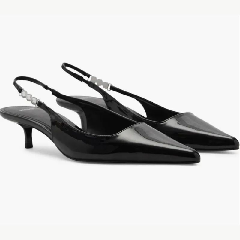 black slingback kitten heels