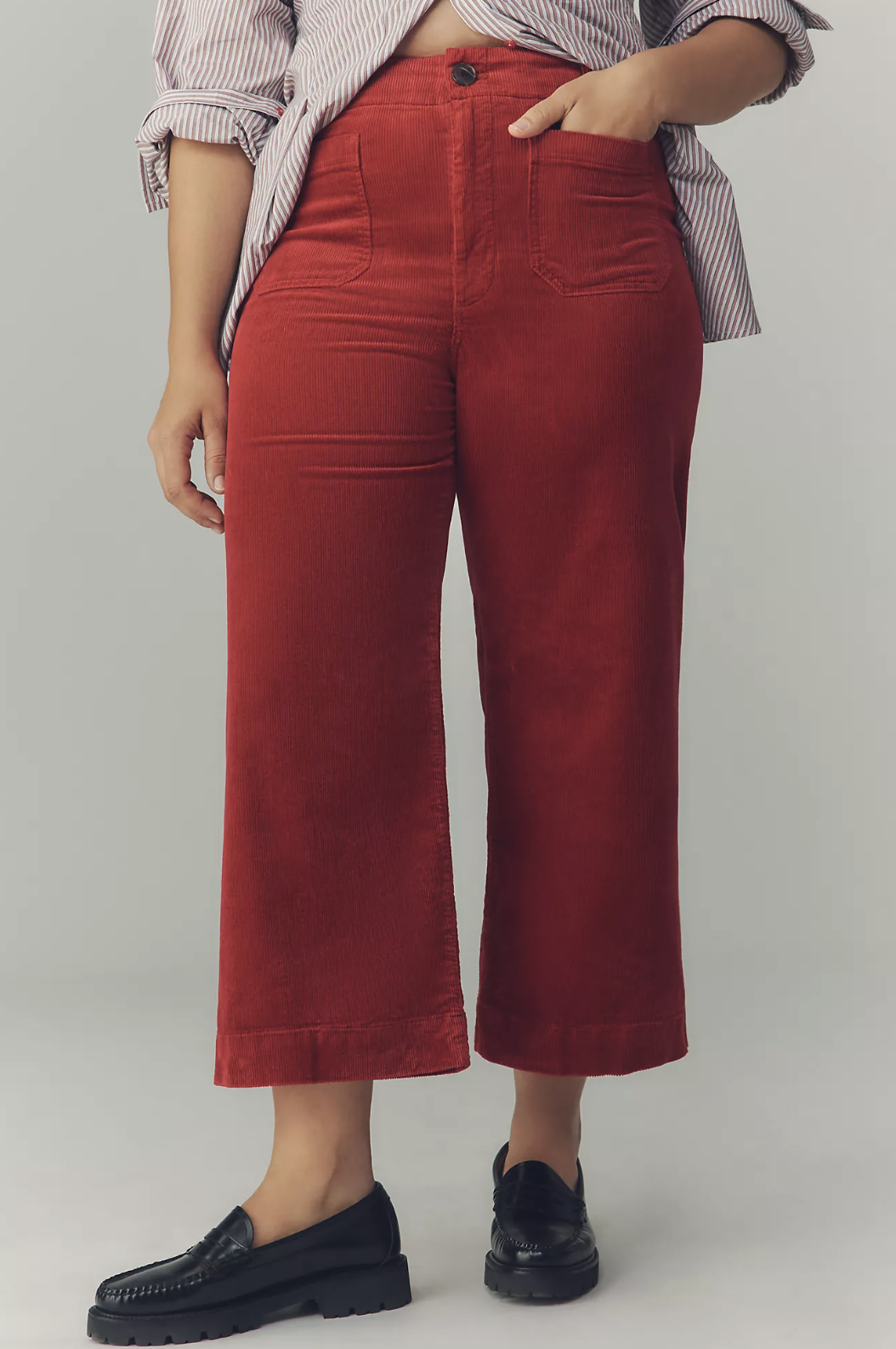 Anthropologie, The Colette Cropped Wide-Leg Trousers by Maeve: Corduroy Edition