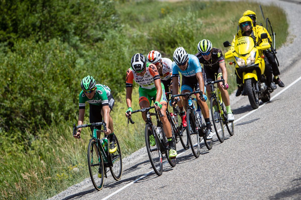 Miguel Angel Benito (Caja Rural-Seguros RGA) does a turn of pace on the front