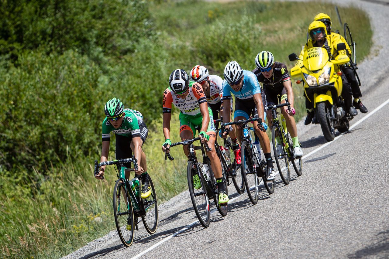 Miguel Angel Benito (Caja Rural-Seguros RGA) does a turn of pace on the front