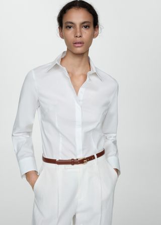 Fitted Cotton Shirt - Women | Mango Usa